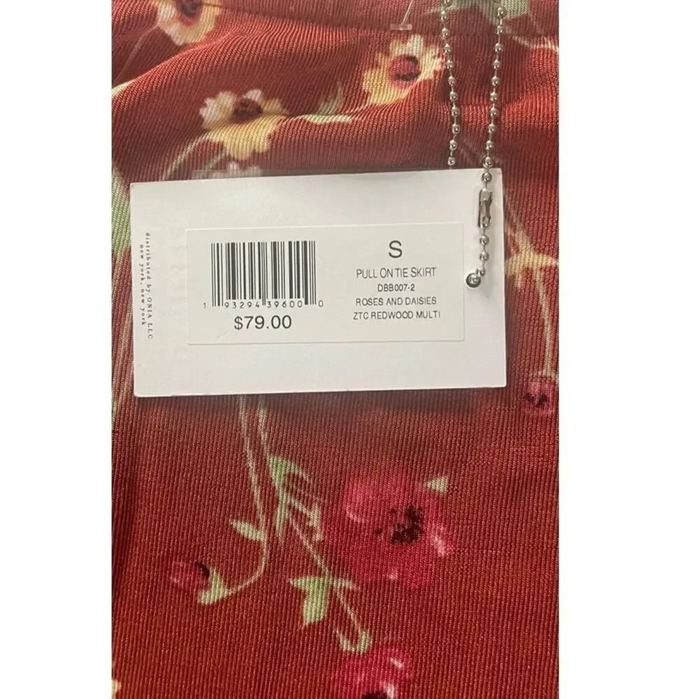 Danielle Bernstein By WeWoreWhat Roses And Daisies‎ Pull On Tie Skirt Small New